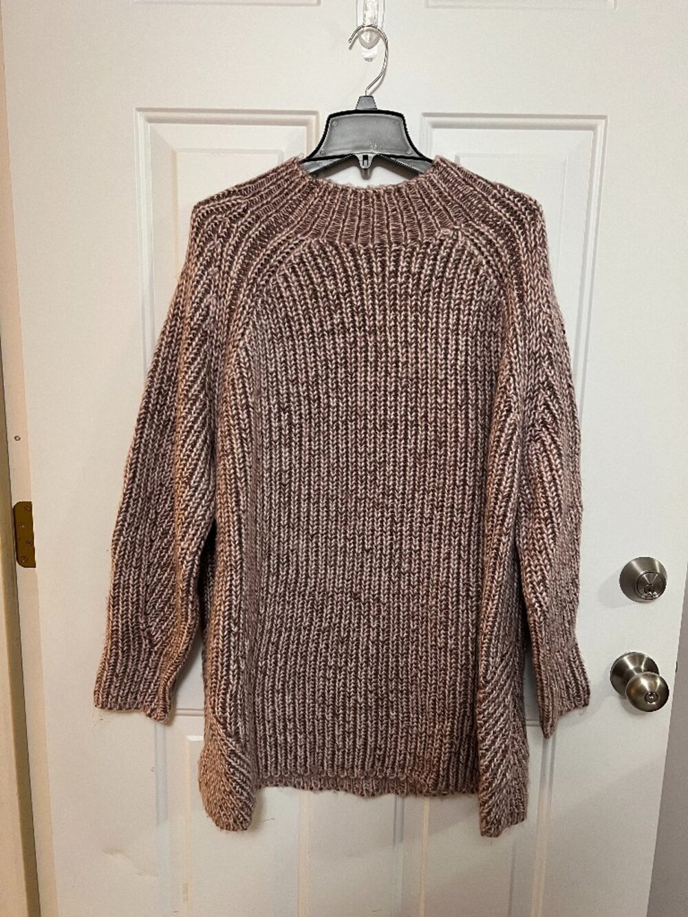 Ava & Viv Mauve Brown Marled Chunky Knit Sweater 3X Plus